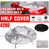 420D Car Half Cover For Mazda MX-5 MK1 MK2 MK2.5 Black/Silver Round Foldable Waterproof Anti UV Soft Top Roof Protect Shade Dustproof Accessories
