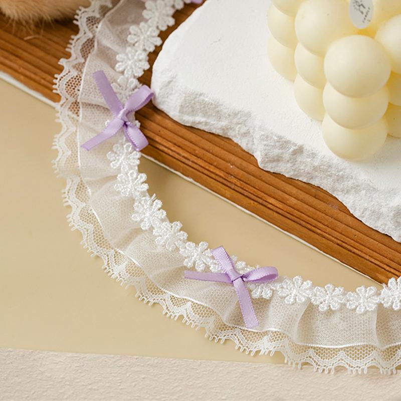 1 ярд Кружевные края Ручная работа Двухслойное кружево Аксессуары для одежды Кружево с бантом-бабочкой Милая DIY Лента Отделка Лента 3,8 см шириной