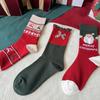 Женские милые мультяшные рождественские чулки: Хлопковые носки до середины икры, универсальный подарок на осень-зиму