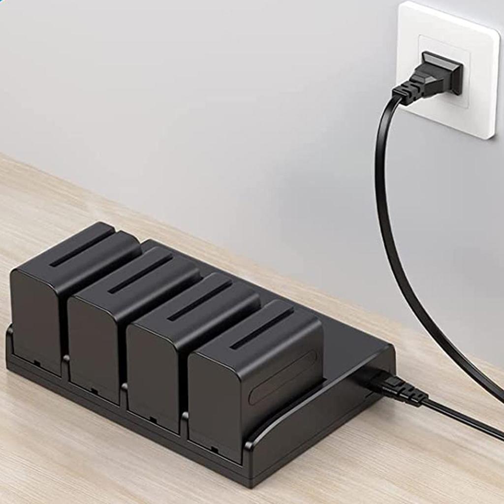 Зарядное устройство для камеры с 4 слотами для аккумулятора Sony NP-F330 NP-F550 NP-F570 NP-F750 NP-F770 NP-F960 NP-F970 NP-F930 NP-FM500H