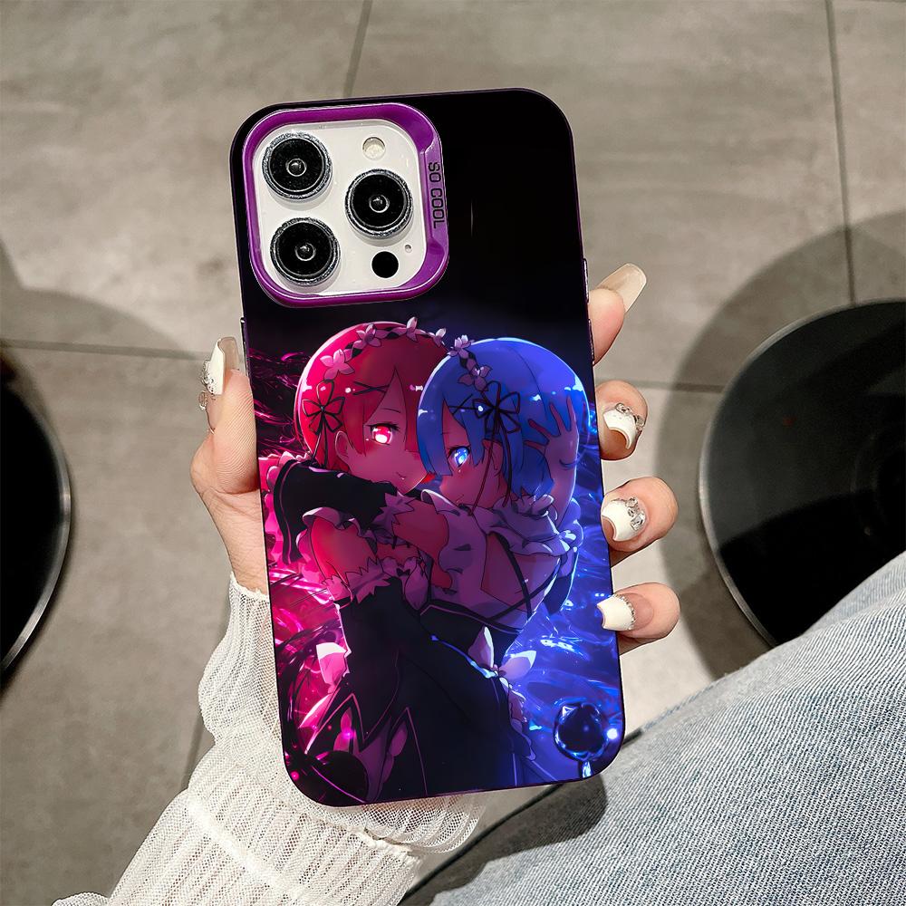 ReZero Rem Ram Purple Translucent Mobile Phone Case for iPhone 17 16 15 14 13 12 11 X XR XS Air Pro Max Plus Colorful Cover