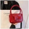 Bow Design Pu Zipper Ladies Shoulder Bags Versatile Crossbody Bags for Women New Simplicity