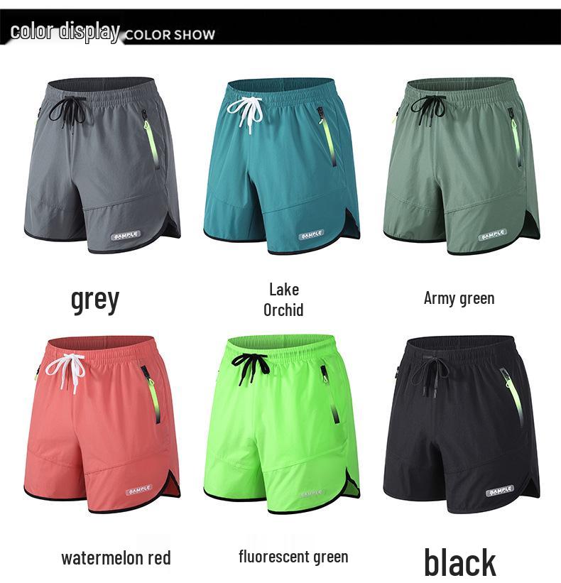 Men's Quick-Dry Ice Silk Sports Shorts - Plus Size, Casual Beach Fitness & Running Pants