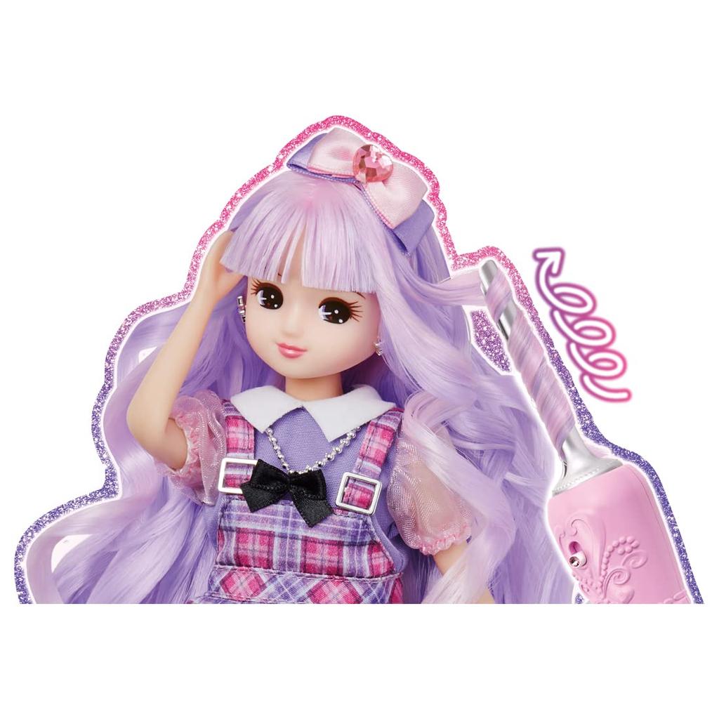 Takara Tomy Plastic Licca-chan Doll Rainbow Curl Licca-chan Dress-up Play Toy for Girls Ages 3 and Up