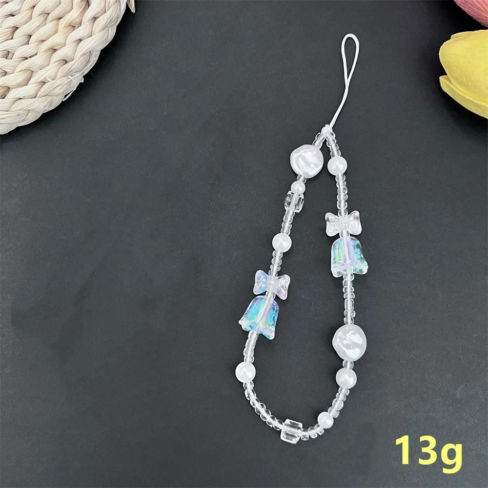 Сладкий и милый розовый клубничный мобильный ремешок, цепочки для телефона для женщин, жемчужная цепочка, подвеска-шарм для телефона, брелок, шнурок от потери, украшения