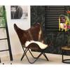 Rustic Vintage Handcrafted Brown Genuine Leather Relax Arm Butterfly Chair