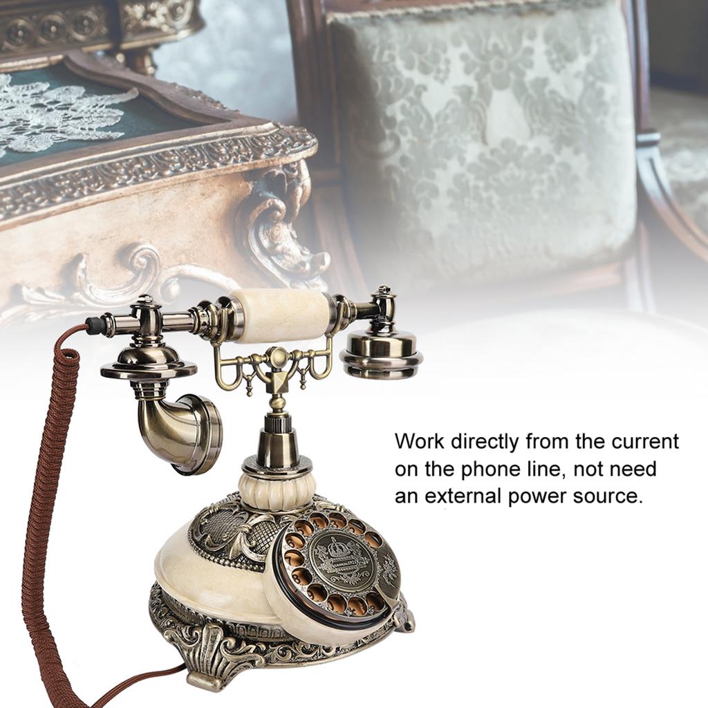 Антикварный бронзовый стационарный телефон с вращающимся циферблатом, настольный звонок для домашнего офиса, отеля