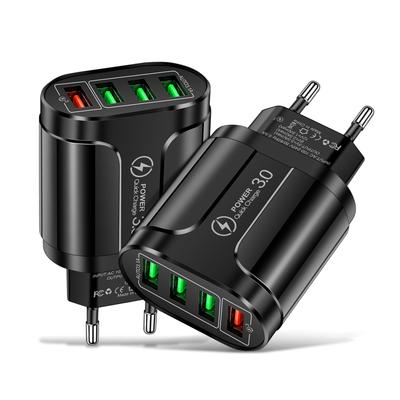 4 USB 45W USB зарядное устройство быстрая зарядка QC 3.0 настенная зарядка для iPhone 15 14 Samsung Xiaomi мобильный 4 порта ЕС США вилка адаптер для путешествий
