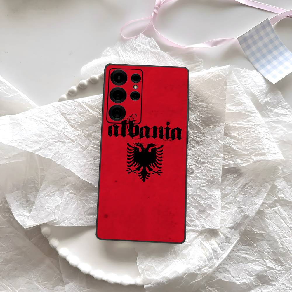 Чехол для телефона с логотипом-орлом флага Албании для Samsung S 24 Fe 25 Ultra Plus 20 Lite 21 30 22 23 24 22 Ultra 5G Fundas