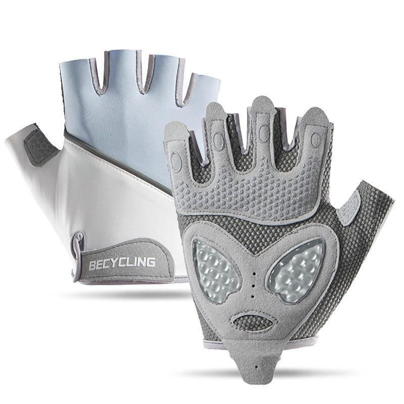 Fitness Gloves for Men and Women Outdoor Non Slip Wear Resistant Cycling Breathable Ice Silk Love Liquid Silicone Sports Half Finger Gloves