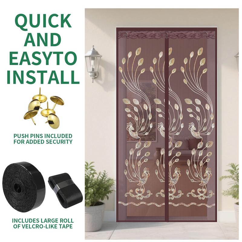 Портативная летняя противомоскитная дверная штора Магнитная сетчатая дверь Безгвоздевая разделительная дверная штора Противомоскитная