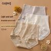 GUJIN Women's High-Waist Seamless Tummy Control Silk Briefs
