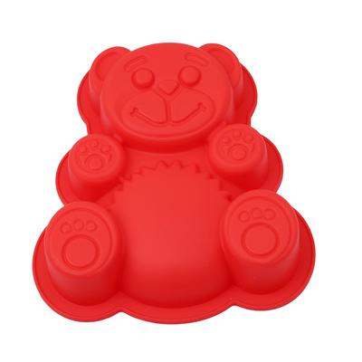 Силиконовая форма 3D прекрасный медведь в форме торта, инструменты для выпечки, кухонные формочки для помадки