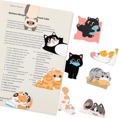 6/10 шт. Мини-закладки в виде кошек для книг Чтение Цветные котята Милые мультяшные зажимы для страниц Закладка для книг Уникальный подарок для чтения