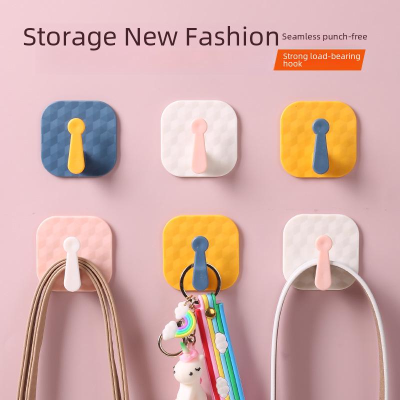 1 шт. Контрастный цветной крючок для кухни, настенный крючок для многофункциональной ванной комнаты, вращающийся крючок для хранения на кухне, вешалка без следов