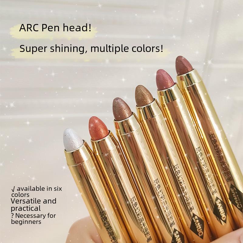 SHAQINUO Двухсторонний глянцевый карандаш для век: Перламутровый, матовый, осветляющий, водостойкий, устойчивый к поту, эффект шелкопряда для век одним касанием.