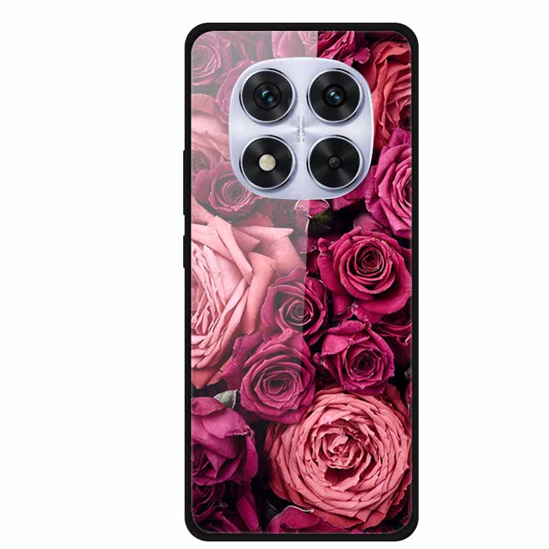 Закаленное Стекло Чехол Для Redmi Note 14 Pro Coque 14Pro Цветы Чехлы Для Телефона Для Xiaomi Redmi Note14 Pro Жесткий Задний Чехол Funda