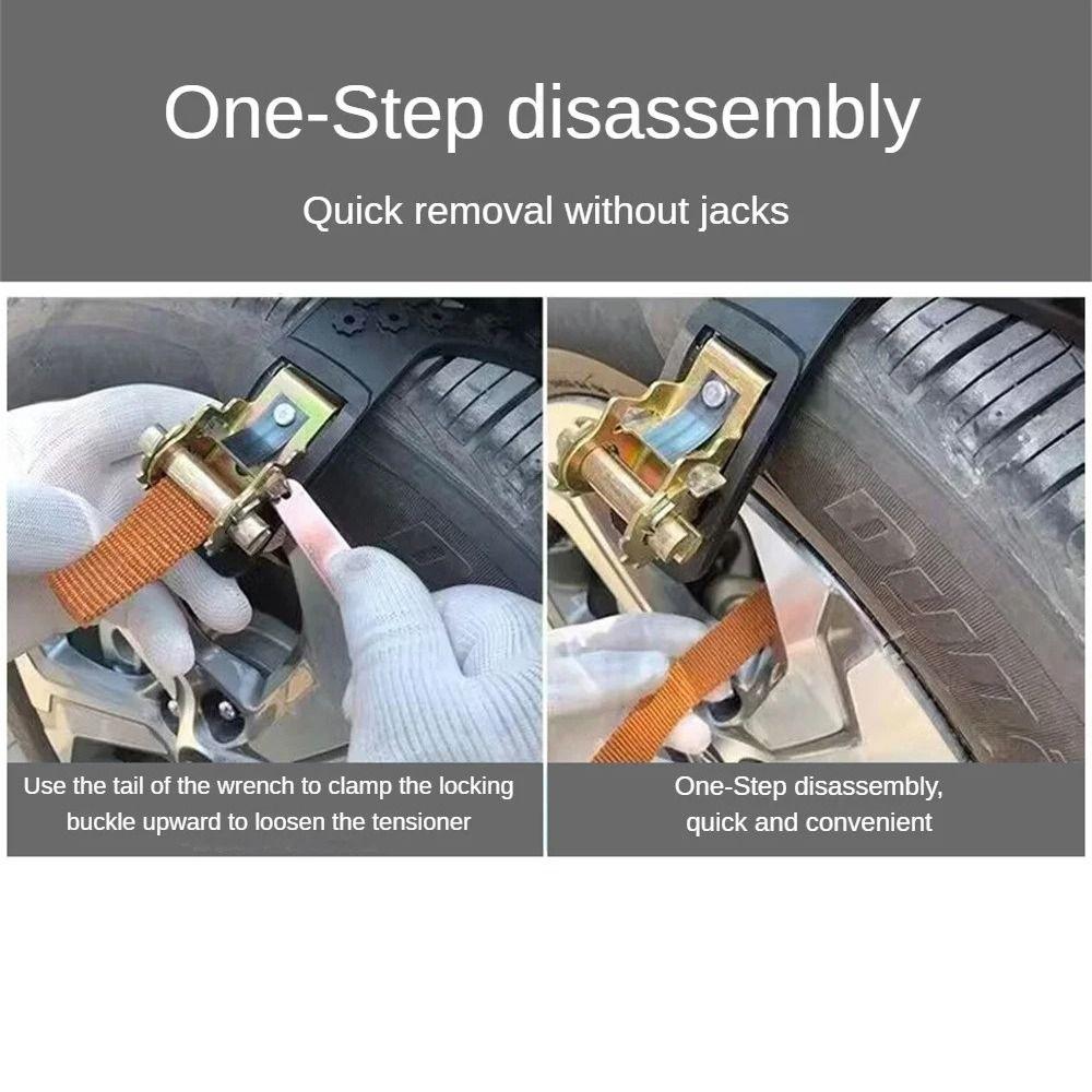 Safe Driving Anti-skid Tire Chains Adjustable Auto Snow Wheels Belt Slippery Surfaces