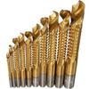 10pcs Cobalt Drill Bit Set Spiral Screw Metric Composite Tap Twist Drill Bit Set Multi-function Metal Special Tap Drill Bit