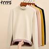 Women's Fashion Casual Solid Color Print Autumn Winter Keep Warm Long Sleeves Half Turtleneck Sweaters