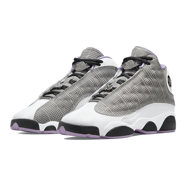 Детские кроссовки Air Jordan 13 Retro GS Houndstooth Серый Белый Черный DN3938-015