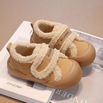 Хлопковые туфли на подошве-маффине на липучке женские зимние бархатные утепленные 2025 зима новая обувь-лоферы на одной педали хлебные туфли тренд