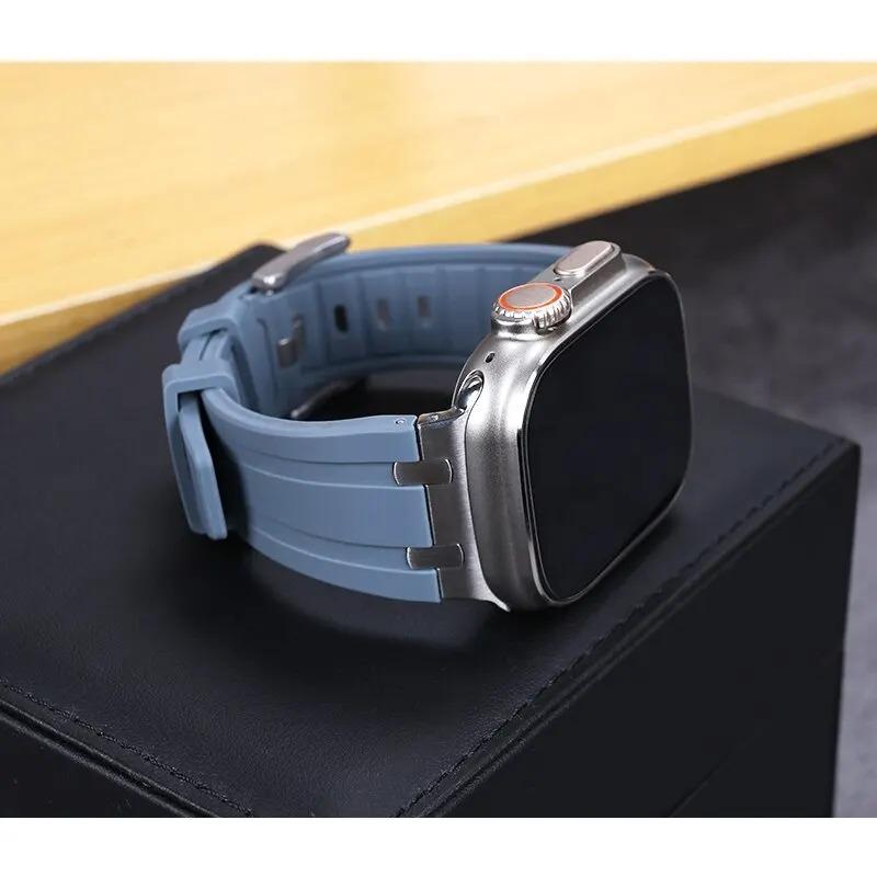 Резиновый ремешок для Apple Watch Band 49 мм, 45 мм, 41 мм, 44 мм, 40 мм, силиконовый спортивный браслет Correa IWatch Series 9, 8 Ultra 7, 6, ремешок для часов