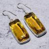 Ювелирные серьги ручной работы из стерлингового серебра 925 пробы с драгоценным камнем цитрином 2,01 дюйма F4p08