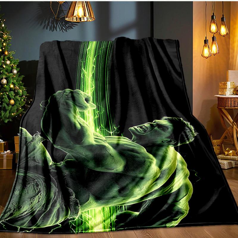 Green Hero Flannel Blanket, Use for Birthday/Holiday Gift, Soft Blanket for Sofa/Bed/Camping/Office/Tourism Use,All Seasons