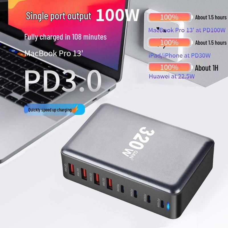 Многоваттное GaN зарядное устройство: 320 Вт, 440 Вт, 500 Вт, 600 Вт Настольные решения для зарядки