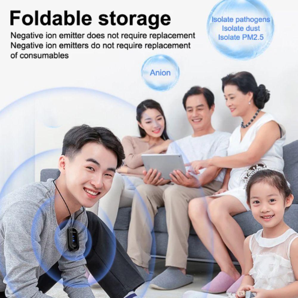 780mAh Battery Portable Air Purifier Hanging-Neck Design Mini Air Purifier For Elderly