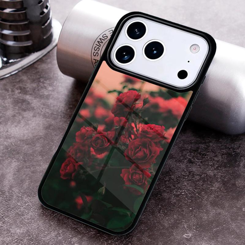 Чехол для телефона Цветок Красная Роза для iPhone 17 16 15 Pro Max Air 14 13 12 11 Plus Ударопрочный Чехол