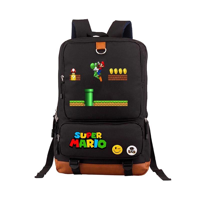 Super Mario Backpack Student School Bag Teen Backpack Men's and Women's Casual Backpack Computer Bag