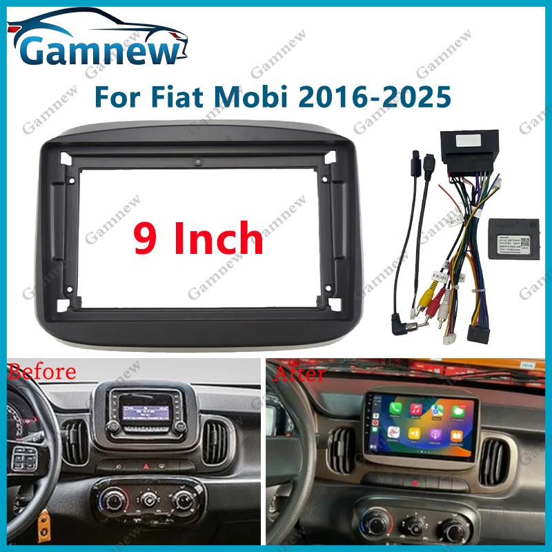 9 Inch Car Frame Fascia Canbus Box Adapter Android Radio Dash Fitting Panel Kit For Fiat Mobi 2016-2025