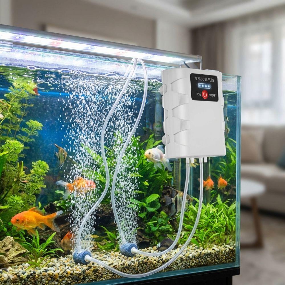 Ultra Quiet Fish Tank Air Pump High Air Flow Small Oxygen Generator Aquarium Aerator Travel