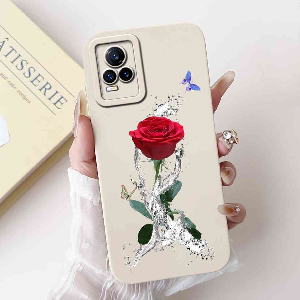 Для Vivo V21e 4G V2061 6.44" Чехол Модная Расписная Мягкая Силиконовая TPU Крышка Для Vivo Y73 2021 V2059 Роскошные Чехлы для Телефона с Цветами и Кошками