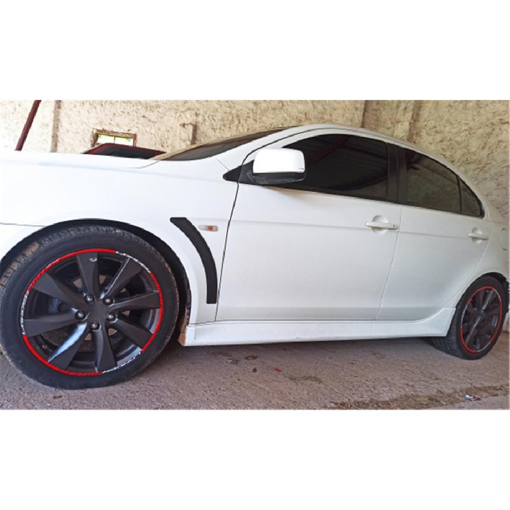 2x Matte Black Front Fender Side Vent Cover For 2008-2015 Mitsubishi Lancer EVO