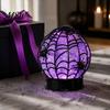 Spider Web Decor Lamp Halloween Ghost Glitter Ball Lamp, Glowing Spiderweb Faux Crystal Sphere Light, Decorative Purple Glow Night for Holiday