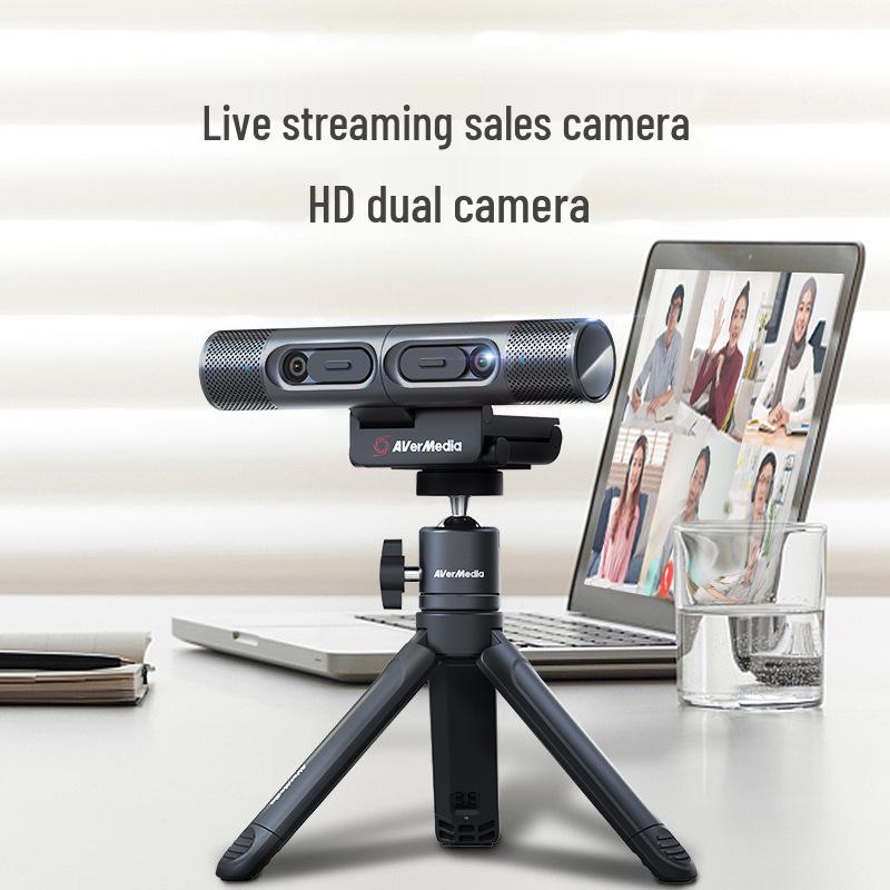 Dual-Camera HD Webcam for Live Streaming, Online Classes, and Video Conferencing