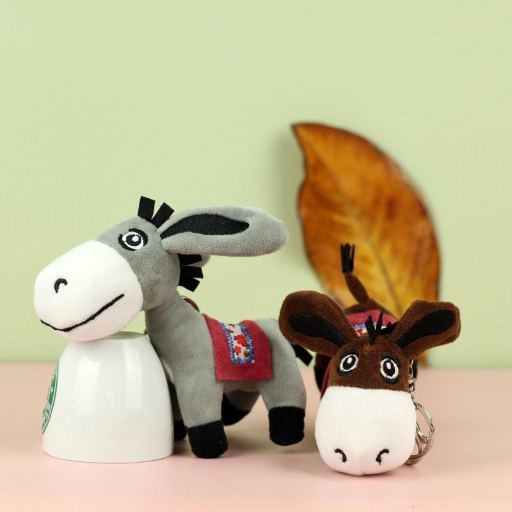 PP Cotton Mini Donkey Stuffered Dolls Soft Donkey Plush Toy Hanging Ornaments