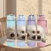 1PC White Dog Tired Lying Portrait 750ml Color Plastic Sports Water Bottle Leakproof Flip Straw Lid Suitable for Sports Office Home Use