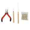 Hair Extension Tool Kit Plier Crochet Hook Pulling Needle Silicone Link Rings Beads Hair Styling