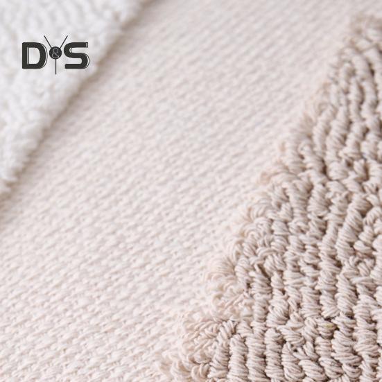 Boho Throw Pillow with Braided Rope Pattern And Tassels Soft Cotton Linen Textured Cushion for Sofa Bed Office