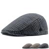 Клетчатый берет, мужская британская кепка, осенне-зимняя толстая теплая кепка, кепка газетчика