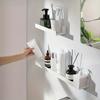 Self-Adhesive No-Drill Wall-Mounted Shelves - Adjustable Storage Rack, Durable Plastic Bathroom & Kitchen Organizer Space-Saving
