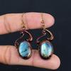 Labradorite Copper Electroformed Earrings, Handmade Gemstone Earrings Jewelry, Gifts For Wife Brand New Earrings