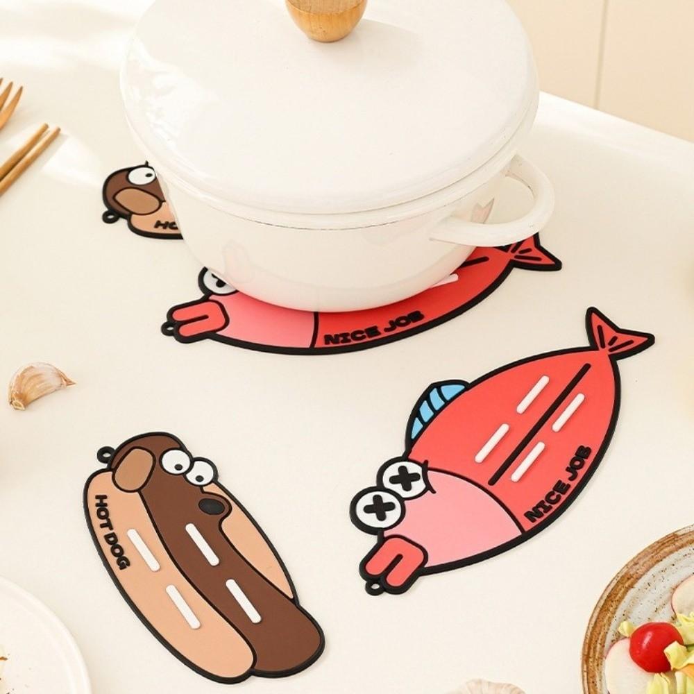 2PCS/SET Anti-Slip Spoon Storage Mat Silicone Heat-Resistant Pad Countertop Placement