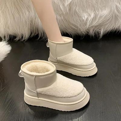 Модные черные ботильоны на массивной платформе, женская обувь, белые ботильоны, круглый носок, женские зимние сапоги, ботинки, гару-шик и элегантные, не скользкие, распродажа