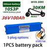 NEW 36V 100Ah 18650 Rechargeable Lithium Battery Pack 10S3P 500W High Power Modified Bicycle Scooter Electric Vehicle with BMS