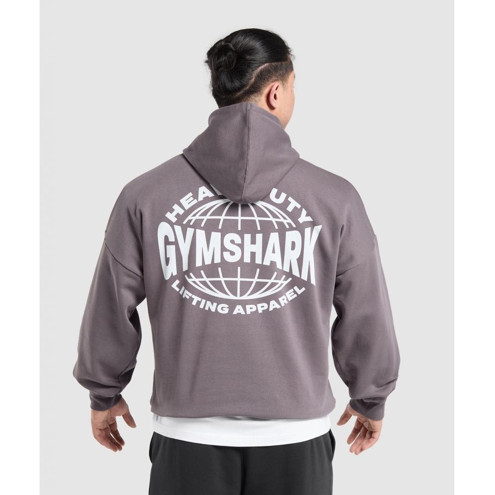 Gymshark Heavy Duty Apparel Hoodie Brushed Purple A7a4s Pbzp